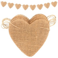 Reusable Heart Bunting Garland 11.5 Feet Rustic Linen Bunting Chain…