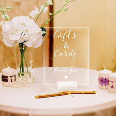 2 Pieces Wedding Photo Guest Book Sign 8 x 10 Inch Acrylic Wedding Signs for
