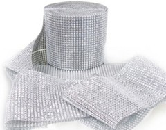 4.5″ 10 yard Diamond Mesh Rhinestone Ribbon Crystal Wedding Wrap Multi Colors