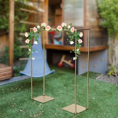 1×1.2M Golden Metal Wedding Arch Backdrop Stand kIT for Wedding Party Decoration
