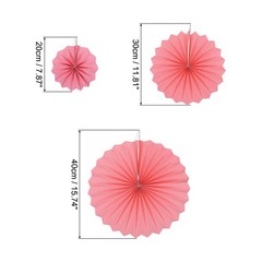 Hanging Paper Fans Party Set 6Pcs Decoration for Home Birthday Wedding(Pink)