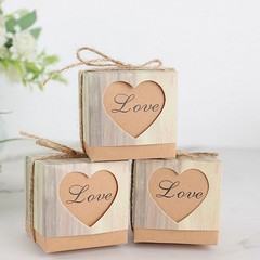 25 Natural Favor Boxes Rustic Wooden Design Party Gift Holders Party Decorations