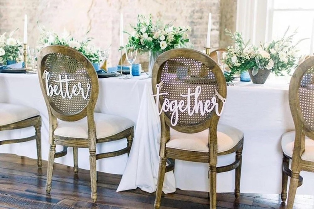 Better Together Chair Signs,Wedding Bride And Groom Signs for Bridal Shower B…