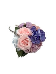 Blue & Blush Pink Wedding Bridal Bouquet, Silk Flower Bouquet, Lavender Wedding