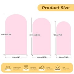 6 ft Arch Backdrop Cover – Double-Sided Spandex Arch Covers Stretchy 6FT Pink