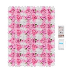 12 PCS Artificial Flowers Panels, Artificial Flower Panels Wall Mount decoration