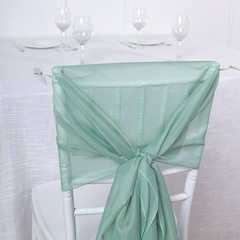 10 Eucalyptus Sage Premium Chiffon Wide CHAIR SASHES Party Reception Decorations
