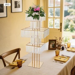 2PCS Wedding Flower Stand, 5 Tier Flower Display Stand, Modern Flower Vase Stand