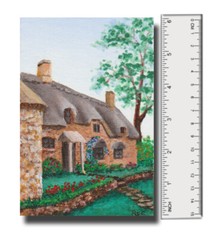 English Cottage,original painting,shabby chic,garden,floral,farmhouse decor,blue