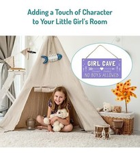 Girl Cave Sign, 12″x6″ PVC Plastic Wall Decoration Hanging Sign, Hig
