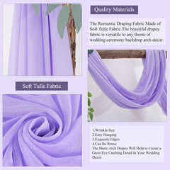 Lavender Wedding Arch Draping Fabric Purple Sheer Wedding Arch Drapes for Ceremo