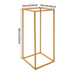 16pcs Flower Stand 60cm Gold Square Tube Wedding Party Decoration Display Holder