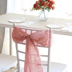 5 ROSE GOLD Polyester Chair SASHES Metallic Fringe Party Events Home Decorations