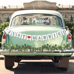 Elek Tonny Just Married Car Decorations Kit – Banner and Sign