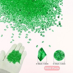 18000-Pack Fake Diamonds Crystal, 4.5mm Mini Clear Acrylic Gems [Deep Green]
