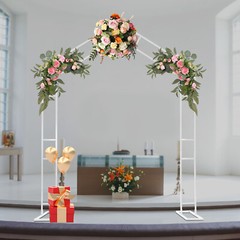 7.9ft Feet White/Gold Metal Arch for Wedding Party Decoration-Free&Fast Shipping