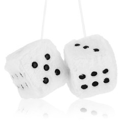 Fuzzy Plush Dice for Car Mirror 2.36” Pair of Retro Square Decoration Dice