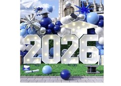 Marquee Numbers Sign 2026 3FT Pre Cut Light Foam Board Graduation Party