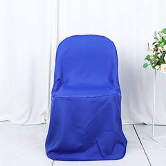 6 Royal Blue Polyester FOLDING CHAIR COVERS Wedding Banquet Reception
