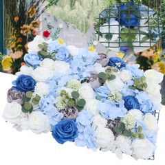 6 Pieces 23.62*15.74″ Silk Blue& White& Green Artificial Flowers Wall Decoration