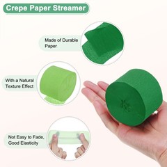 6-Rolls 492ft Crepe Paper Streamer [3 Colors-1.8 Inch x 82 Ft/Roll]