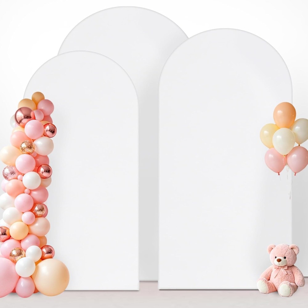 Wedding Arch Cover (7.2FT, 6.6FT, 6FT) Set of 3 Spandex Fitted Wedding Arch Stan