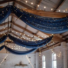 5ft x 32ft NAVY BLUE Premium Chiffon Sheer Backdrop CURTAIN PANEL Drape Party