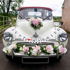 Just Married Car Decorations, JUST MARRIED Banner Wedding Bunting, Mr and Mrs B
