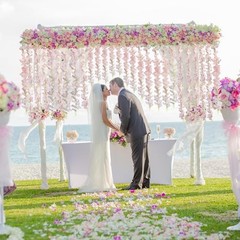12 PCS Wisteria Hanging Flowers, 3.6ft Fake Wisteria Vines 12 Pack Light Pink