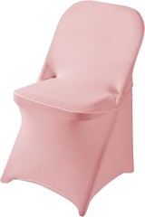 6 Pack Dusty Pink Spandex Folding Chair Covers in Stretch Washable Fabric