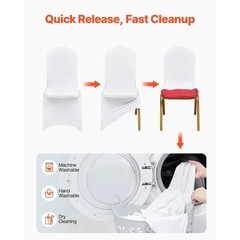 50PCS White Spandex Chair Covers for Events, Parties, and Weddings