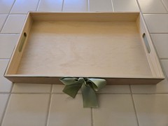 Wooden Tray with Wedding Coloring Sheets & Crayons