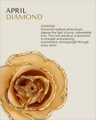 Forever Rose Hand-Dipped in 24K Gold, Diamond-Inspired April Birthstone with …