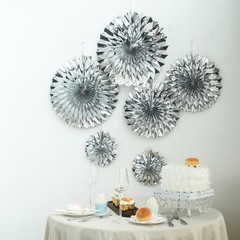 12 pcs Metallic Paper Fans Wall Backdrop Wedding Decorations Event Supplies