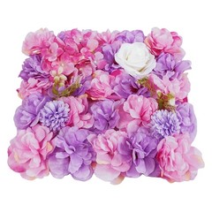 6X Artificial Flower Walls Silk Rose Hydrangea Floral Panels for Wedding 15*15in