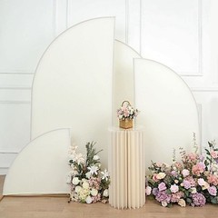 4 Matte IVORY Fitted Spandex Half Moon Wedding Arch Backdrop STAND COVERS Party