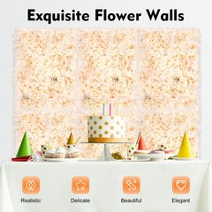 40x60cm Artificial Fake Flower Wall Panel Banquet Wedding &Party Decor 6pc