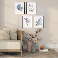 Locomiss Watercolor Floral Wall Art Posters, Rustic Cottagecore Hydrangea Iri…