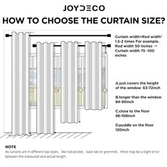Joydeco Blackout Curtains for Bedroom – 84 Inch Long 100% Light Blocking 2 Pa…