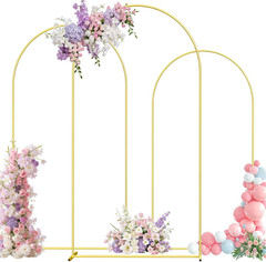 Metal Arch Backdrop Stand, 6FT+5FT+4FT Wedding Arch Frame, Gold Wedding Arch Bac