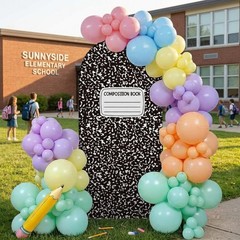 7.2ft Back to School Arch Backdrop Cover – Composition Notebook Decor for Classr