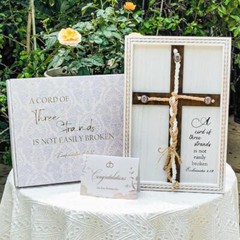 Three Strands Cord Wedding Unity Sign 10″ × 15″, Unity Cross Braid for Wedding