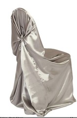 10 Satin Universal Fit Self Tie Bow Chair Cover Wedding Banquet Folding White