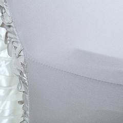 Silver Satin Rosette SPANDEX Stretchable Banquet CHAIR COVER Light Gray