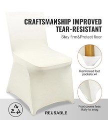 NEW 100 Ivory Chair Covers – Versatile Stretch Polyester Spandex Slipcovers