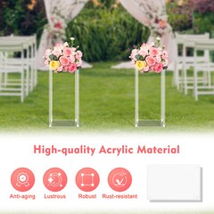 10 Pcs Acrylic Flower Stand Wedding Centerpiece Tall Vase Bouquet Backdrop Vase