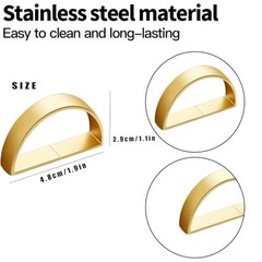 10 Pcs Gold Napkin Rings – Metal Napkin Ring(Semicircle) Matt Gold 10 Pcs