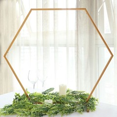 24″ Gold Hexagon Metal Flower FRAME Geometric Table Arch Centerpiece Party Event