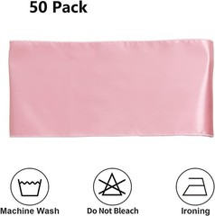 50 Pack Satin Dusty Pink Chair Sashes, 7 X 108 Inches Dusty Pink Chairs Bows
