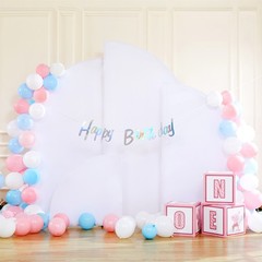 5FT Wedding Arch Cover Backdrop Stands 2-Sided Fabric Half Moon Shape